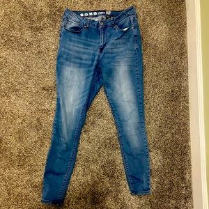 High rise, skinny jeans, size 13
